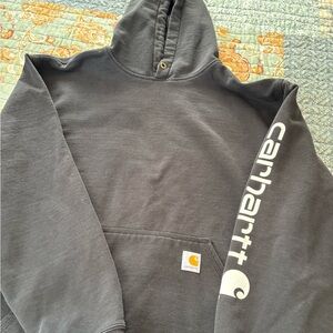 Carhartt Black Hoodie with Sleeve Logo
